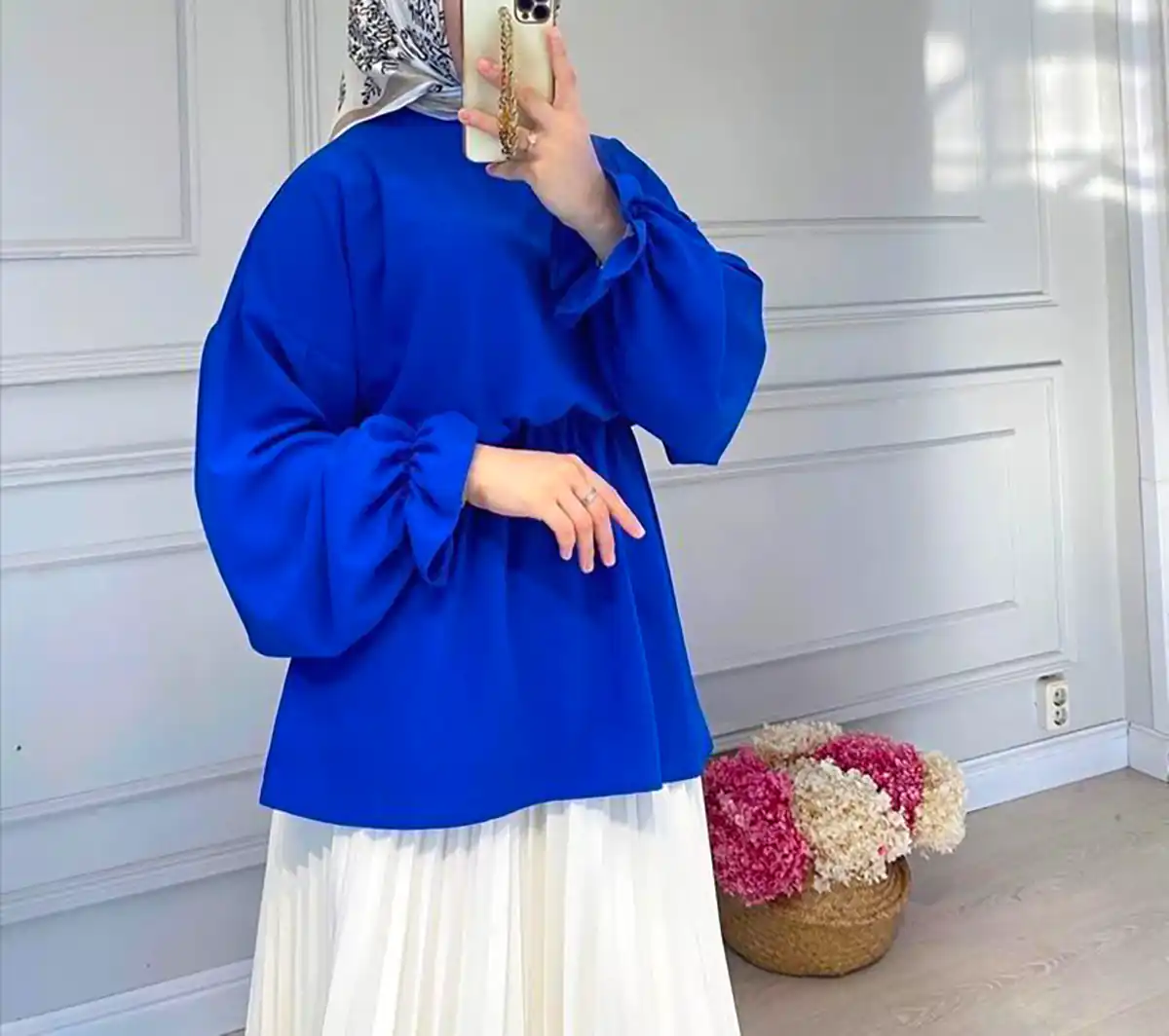 مانتو آبی کوتاه شیک