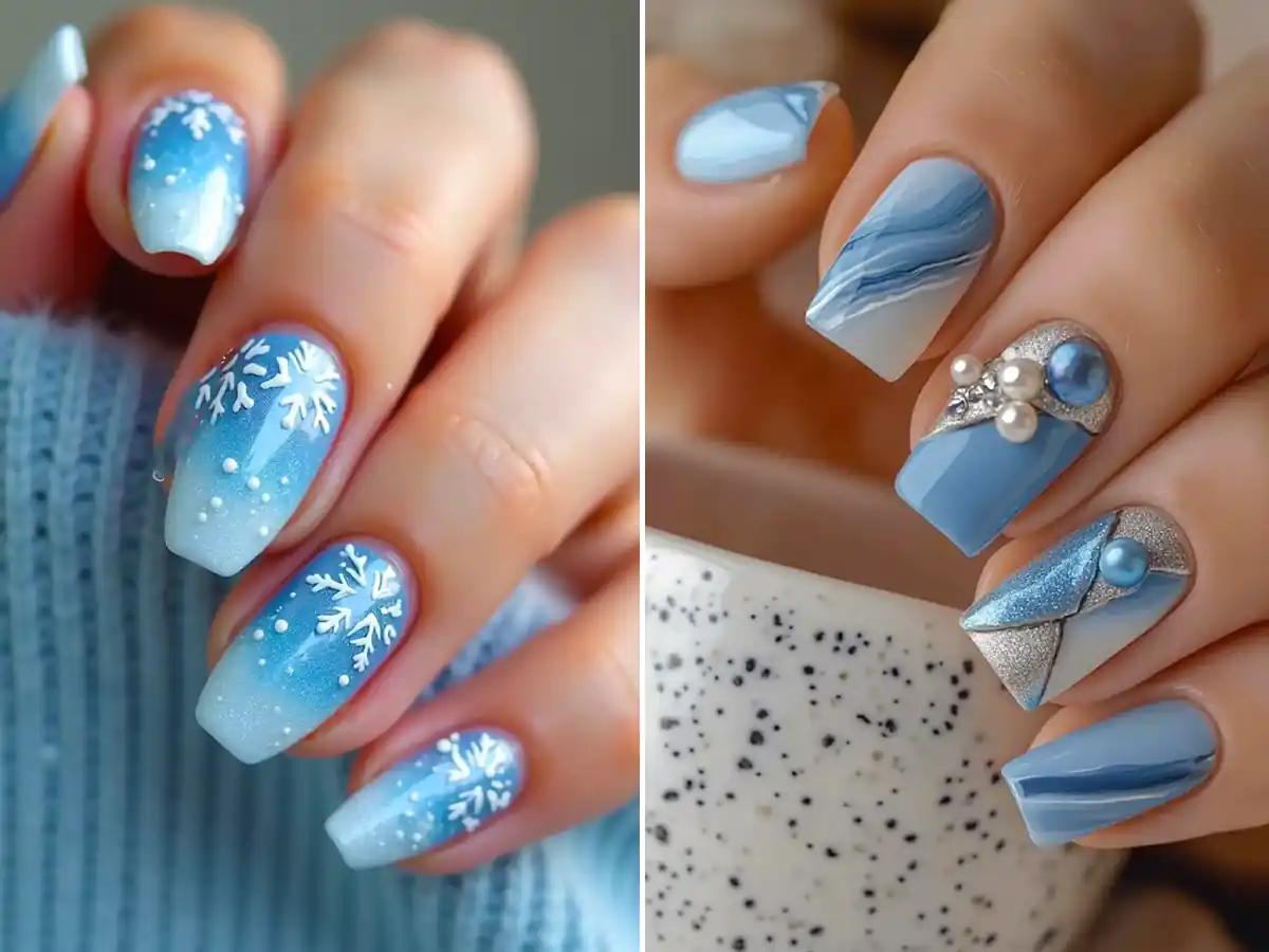 کاشت ناخن آبی لوکس