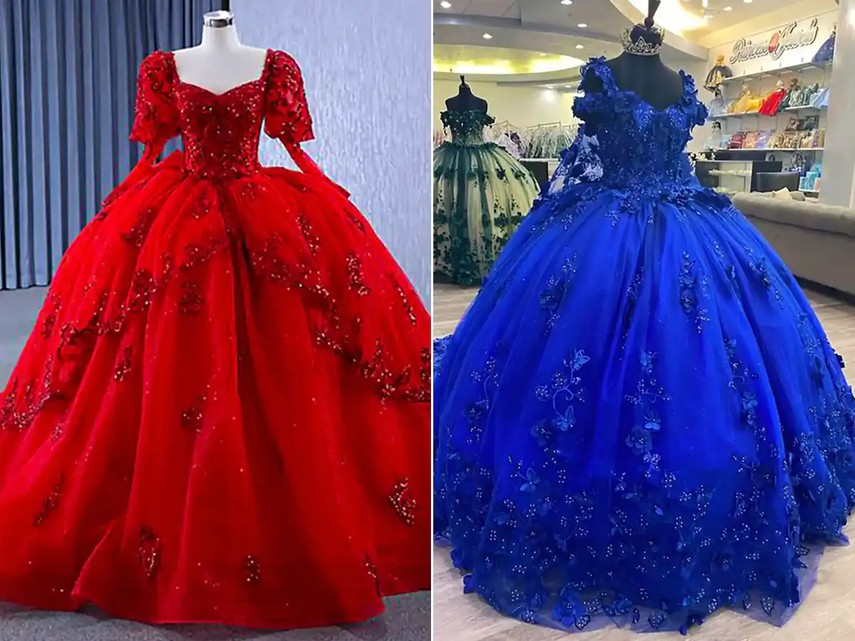 لباس عروس رنگی پرنسسی