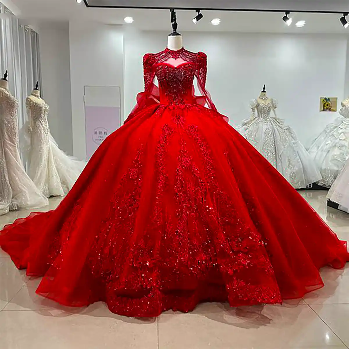 لباس عروس رنگی پرنسسی