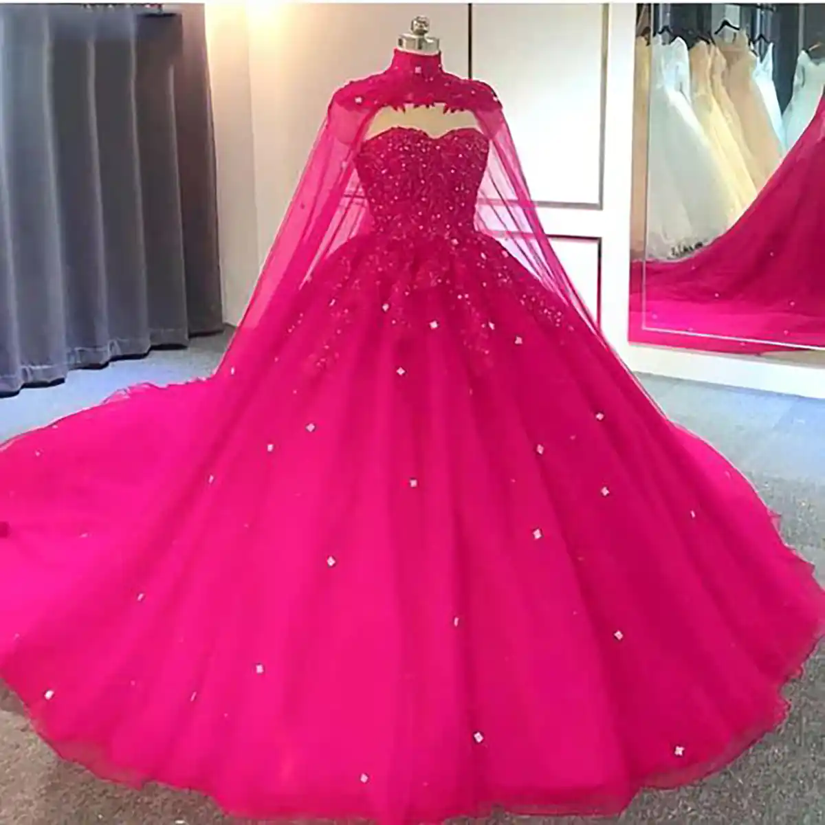 لباس عروس رنگی پرنسسی