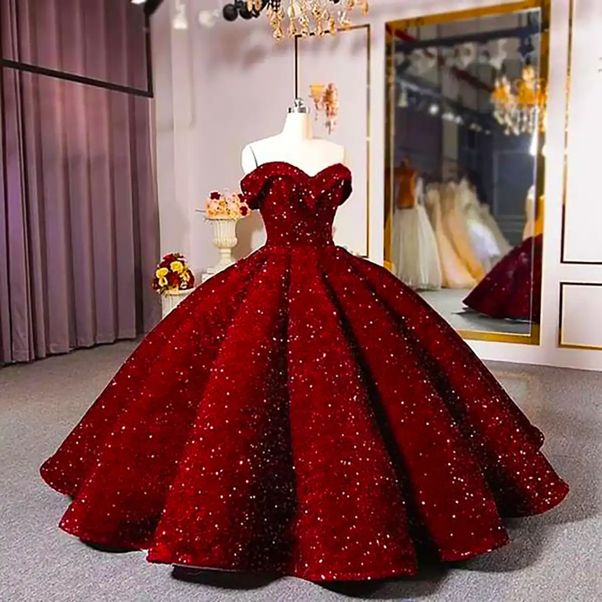 لباس عروس رنگی پرنسسی