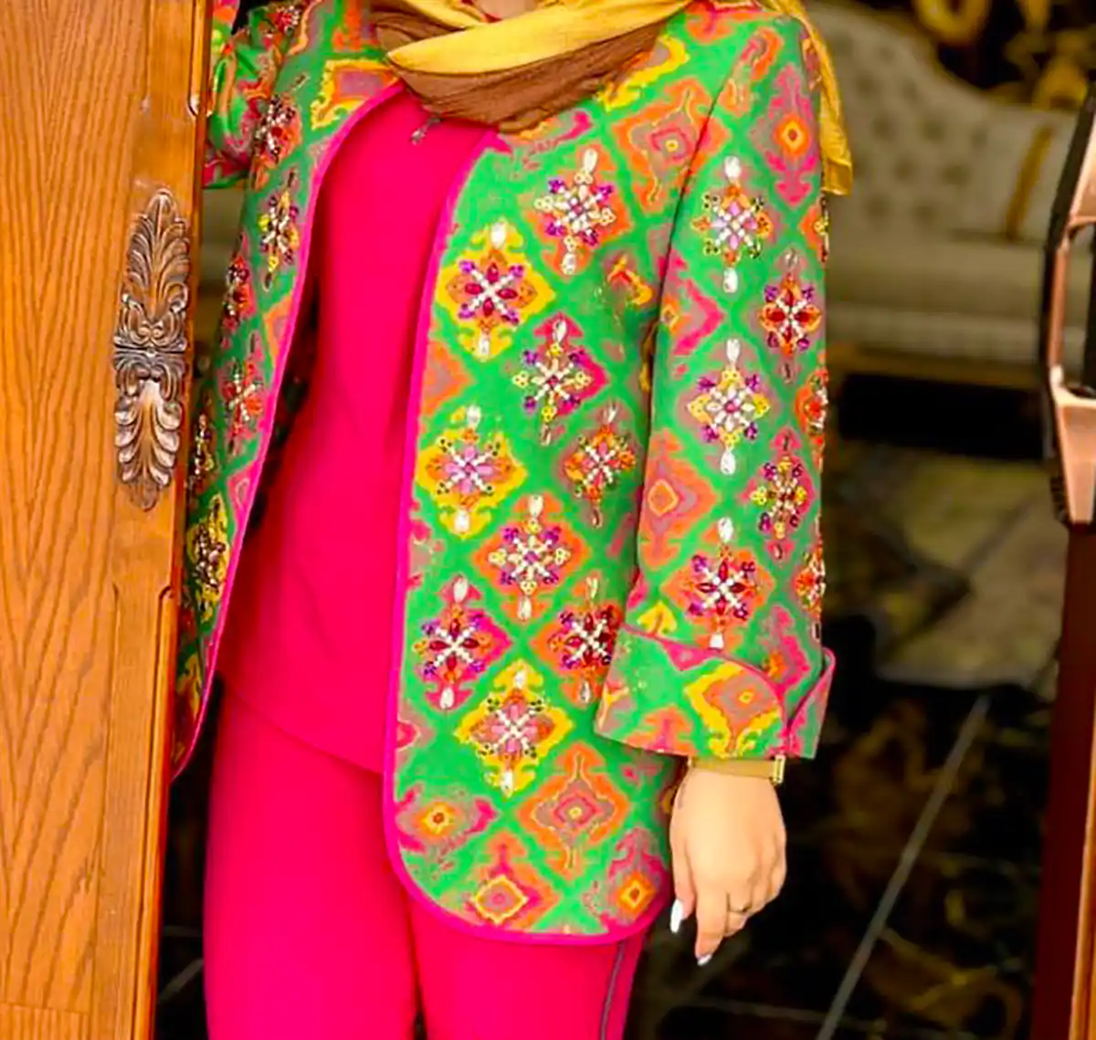 مانتو کتی ژاکارد جدید