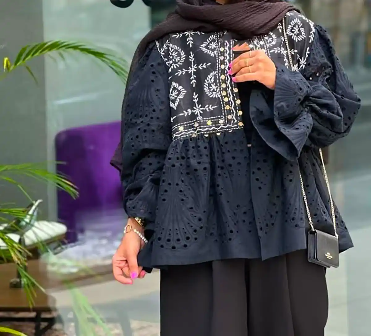 مانتو مشکی مجلسی لوکس