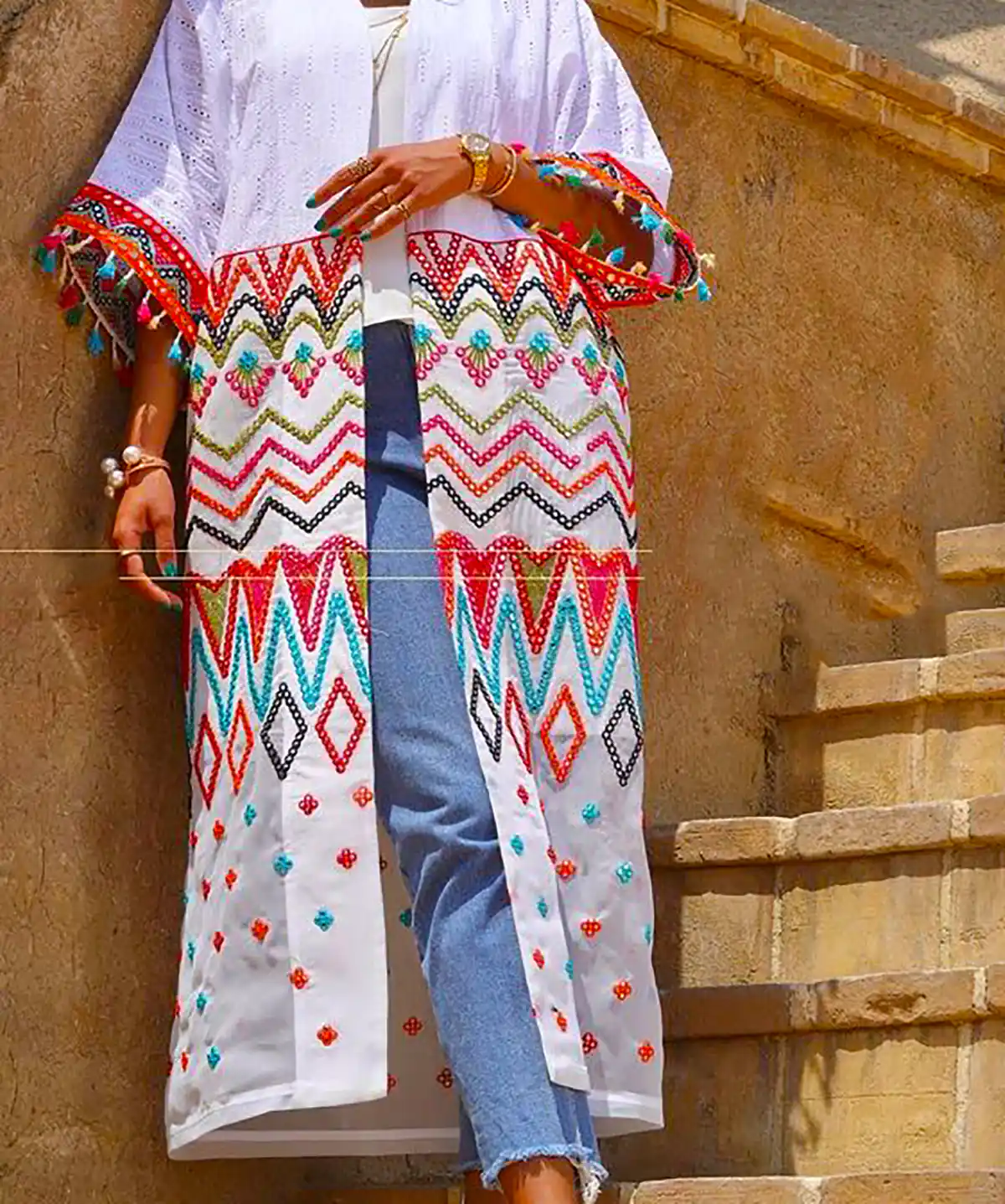 مانتو سفید باکلاس تابستانی