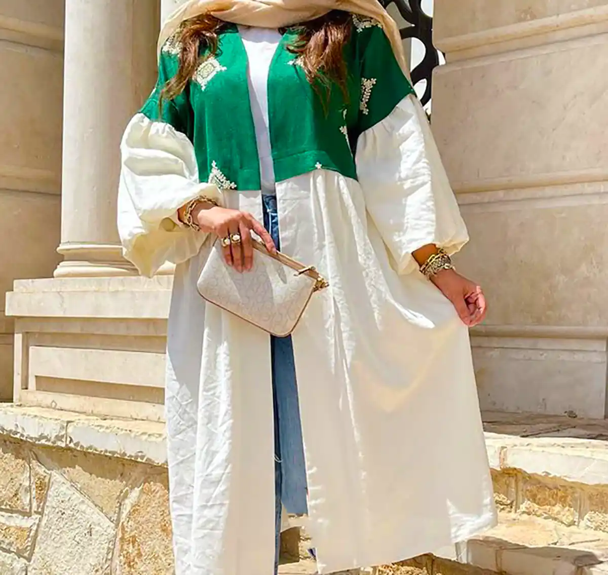 مانتو سفید باکلاس تابستانی