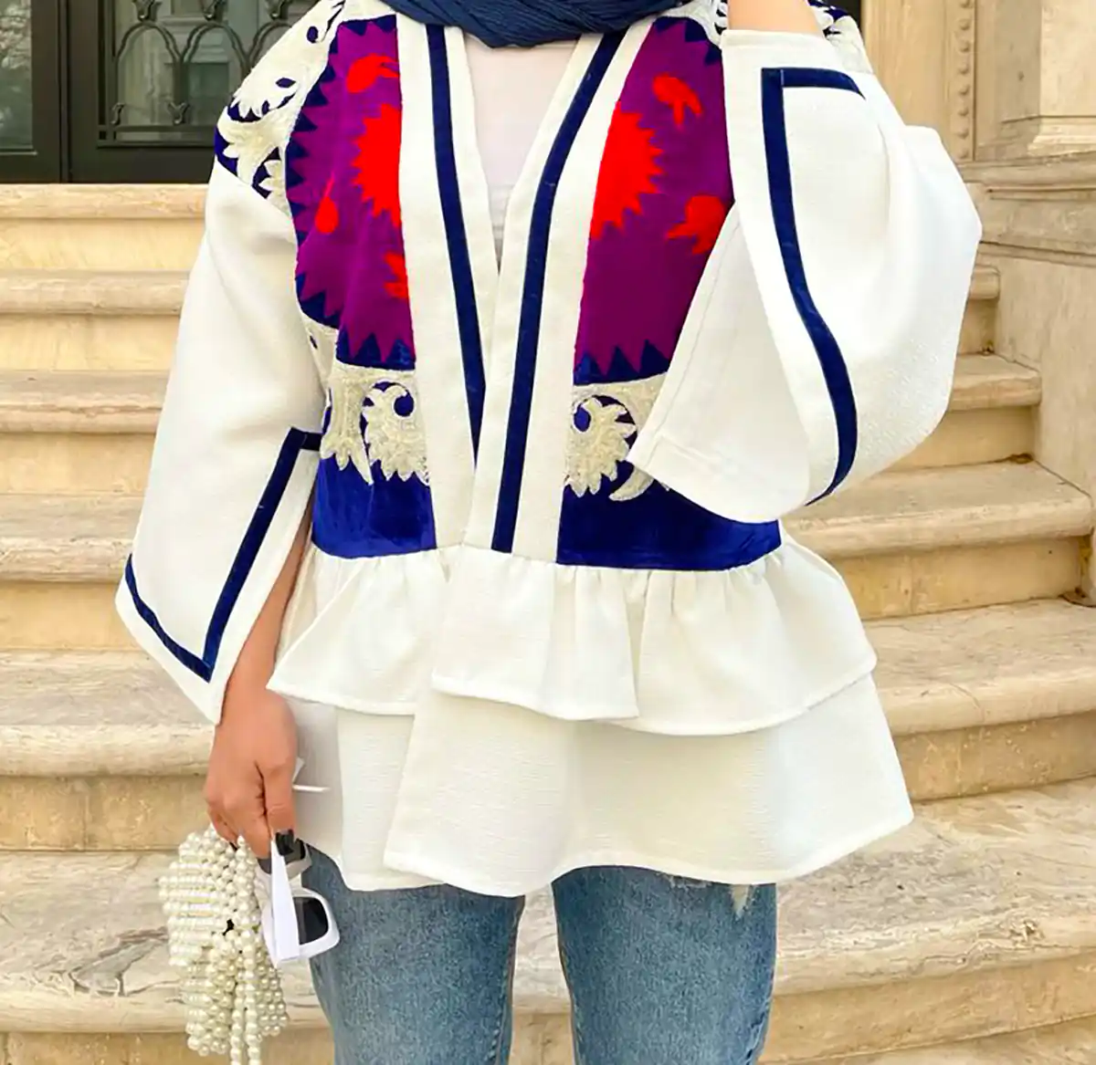 مانتو سفید باکلاس تابستانی