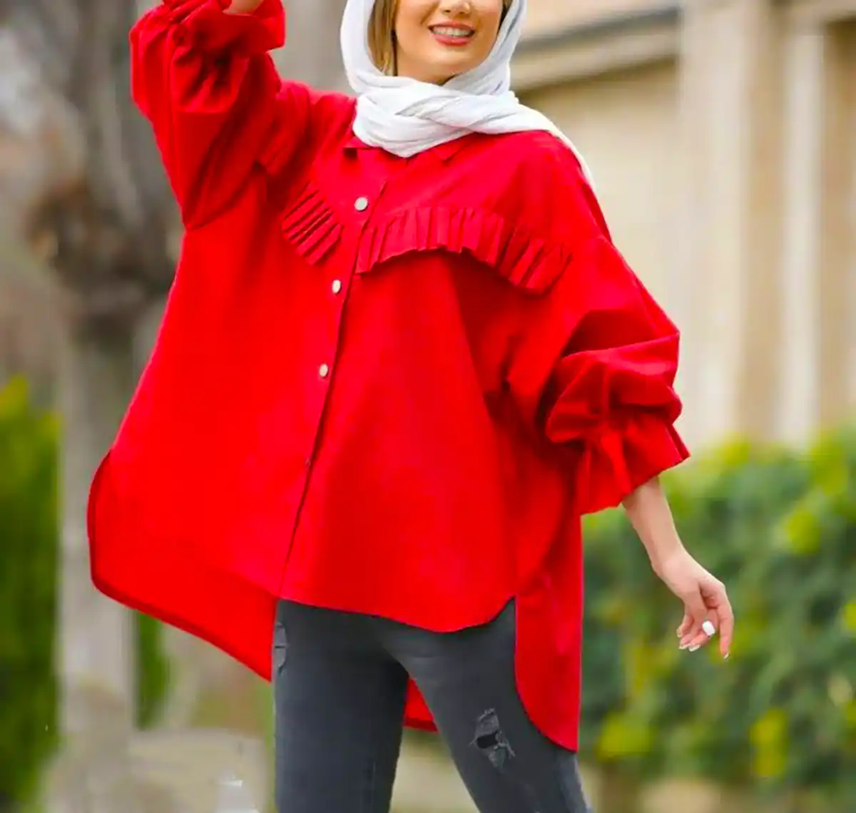 شومیز مانتویی کتان
