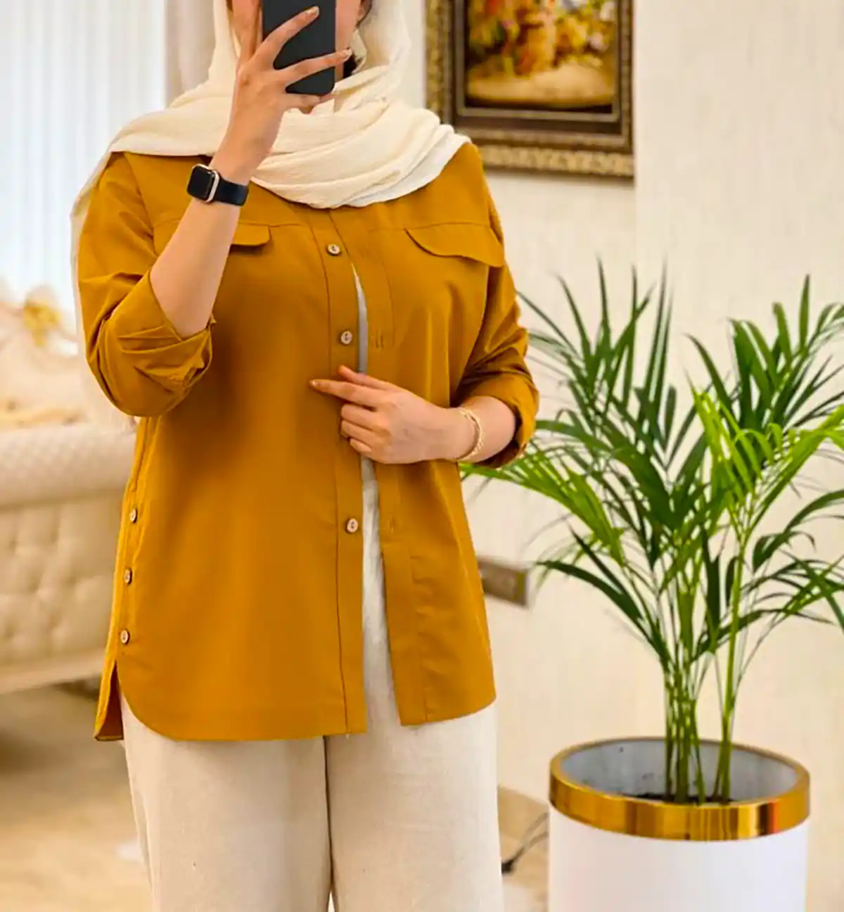 شومیز مانتویی کتان