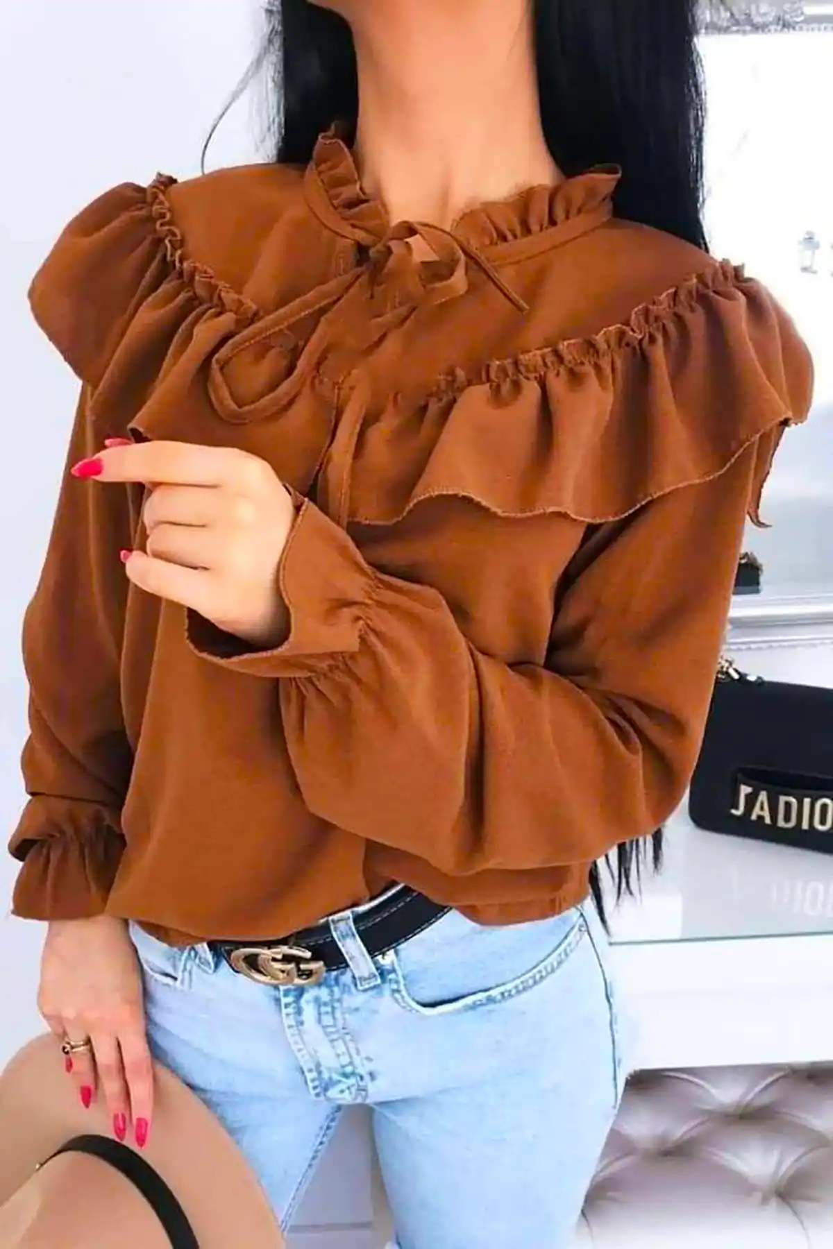 شومیز رنگی کرپ شیک