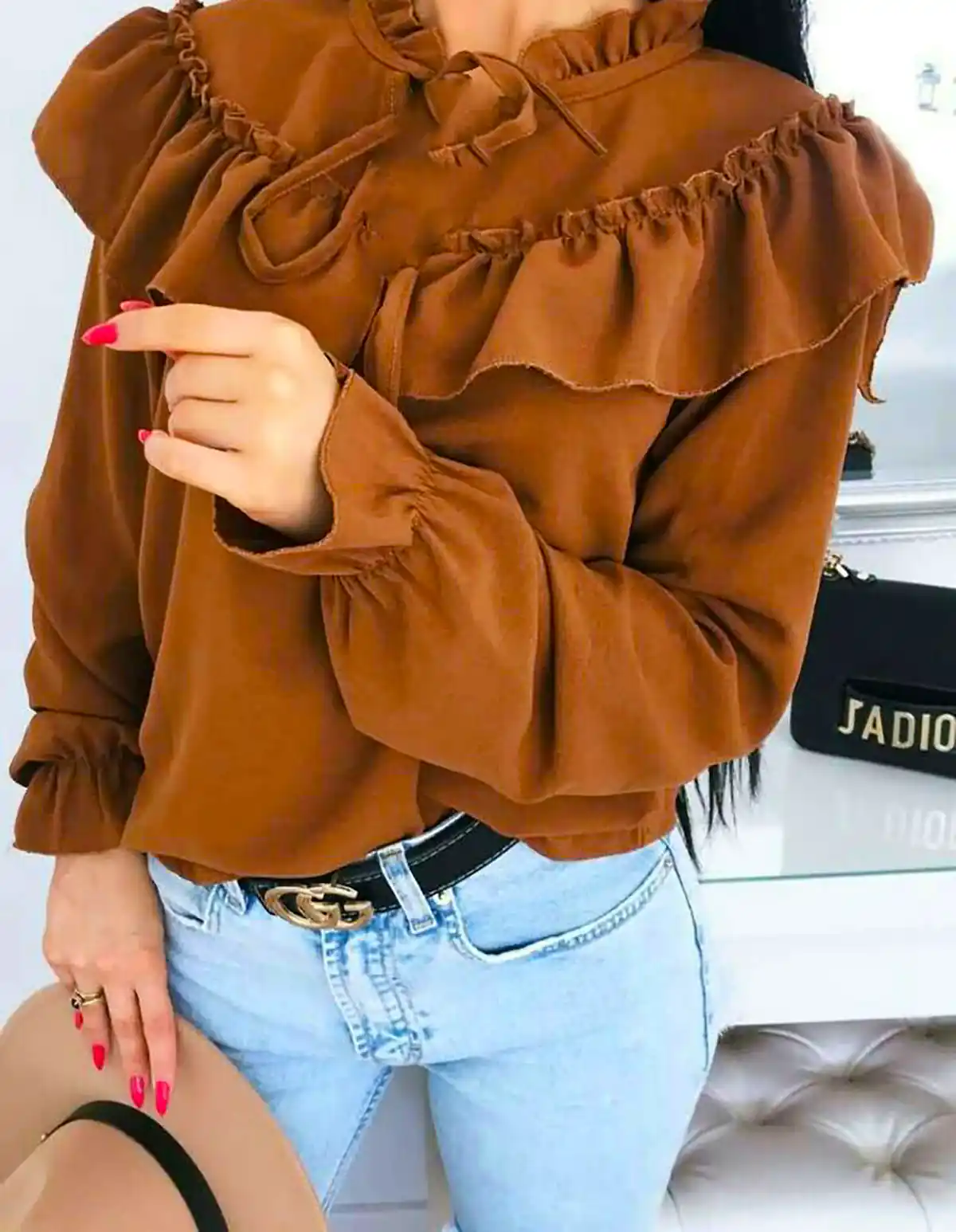 شومیز رنگی کرپ شیک
