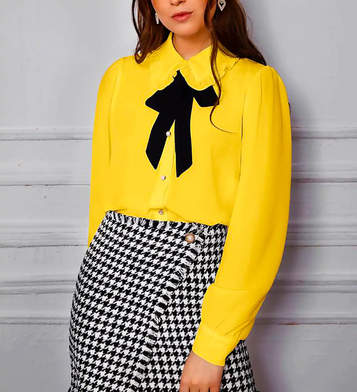 شومیز زرد زنانه