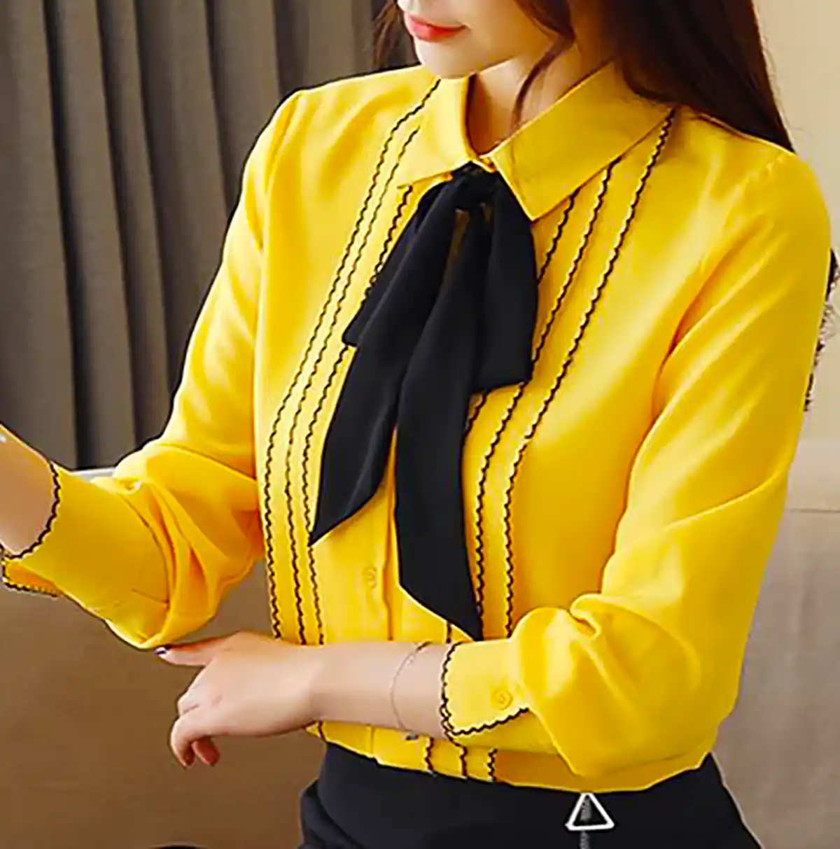 شومیز زرد زنانه