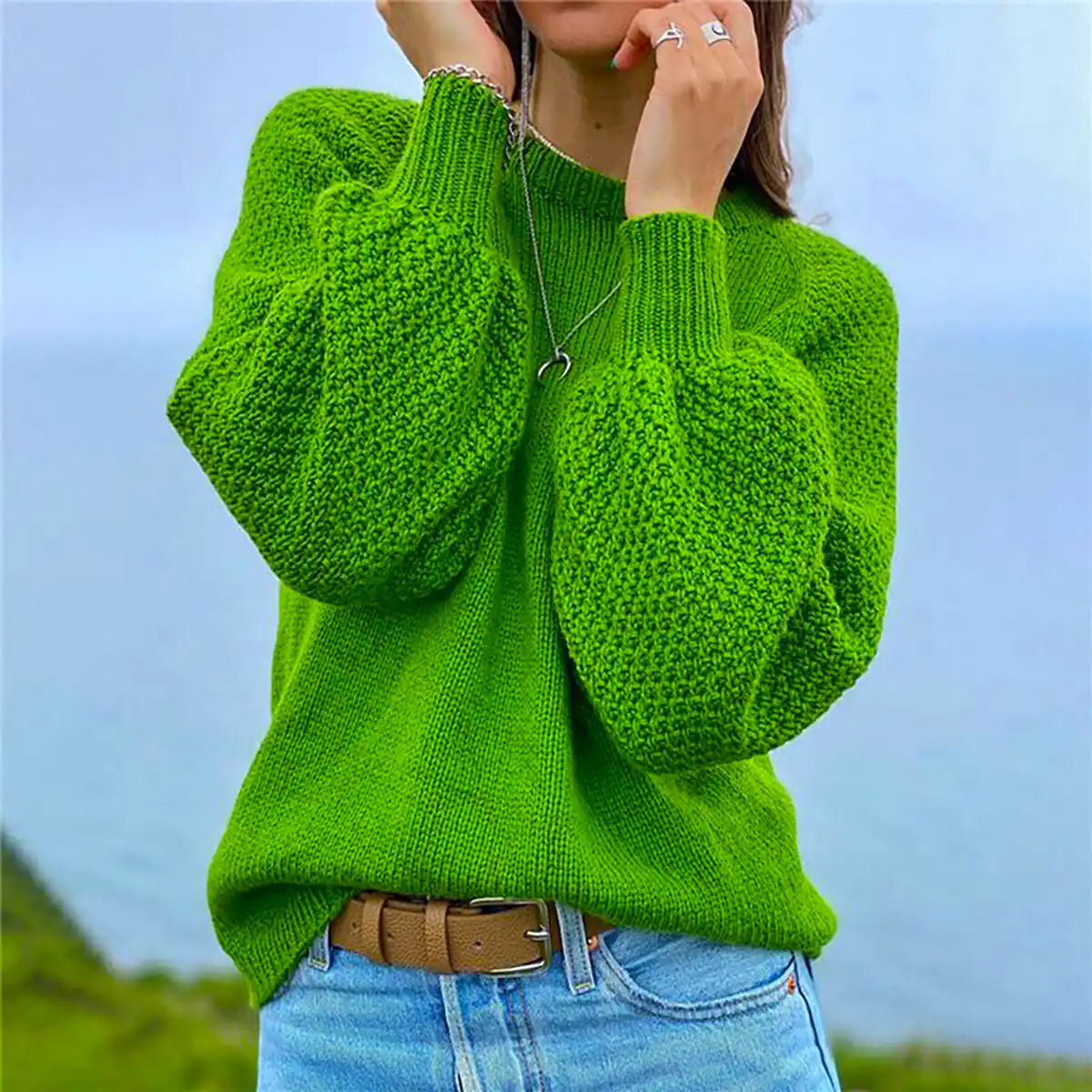 بلوز بافت رنگی پاییزی