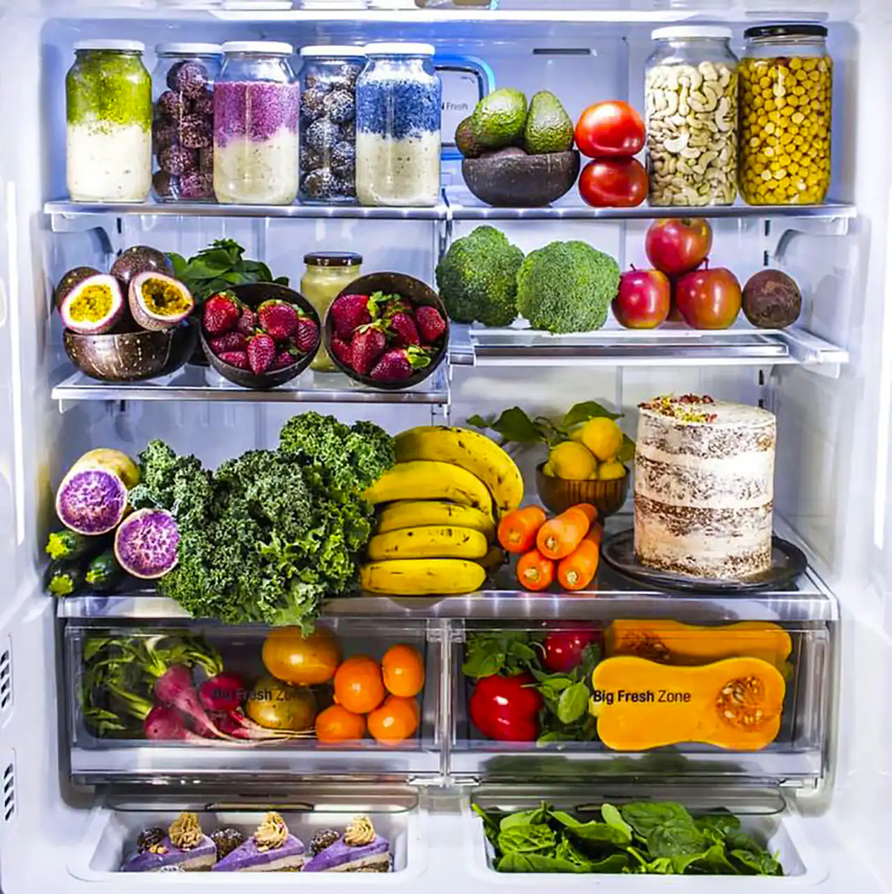 چیدمان داخل یخچال