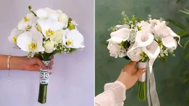 دسته گل سفید عروس