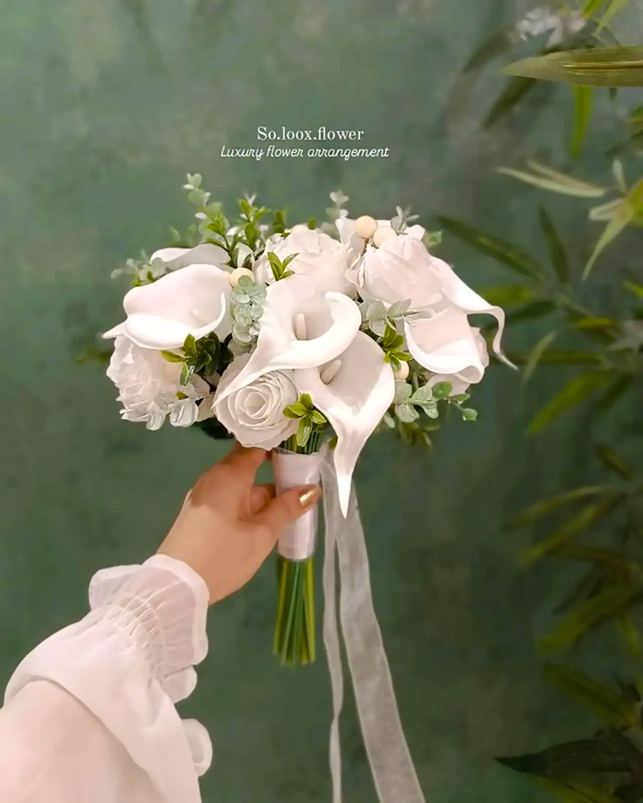 دسته گل سفید عروس