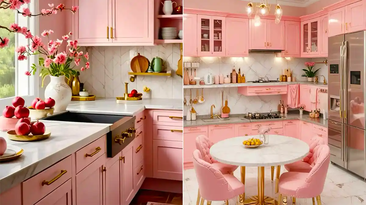 دکور صورتی آشپزخانه