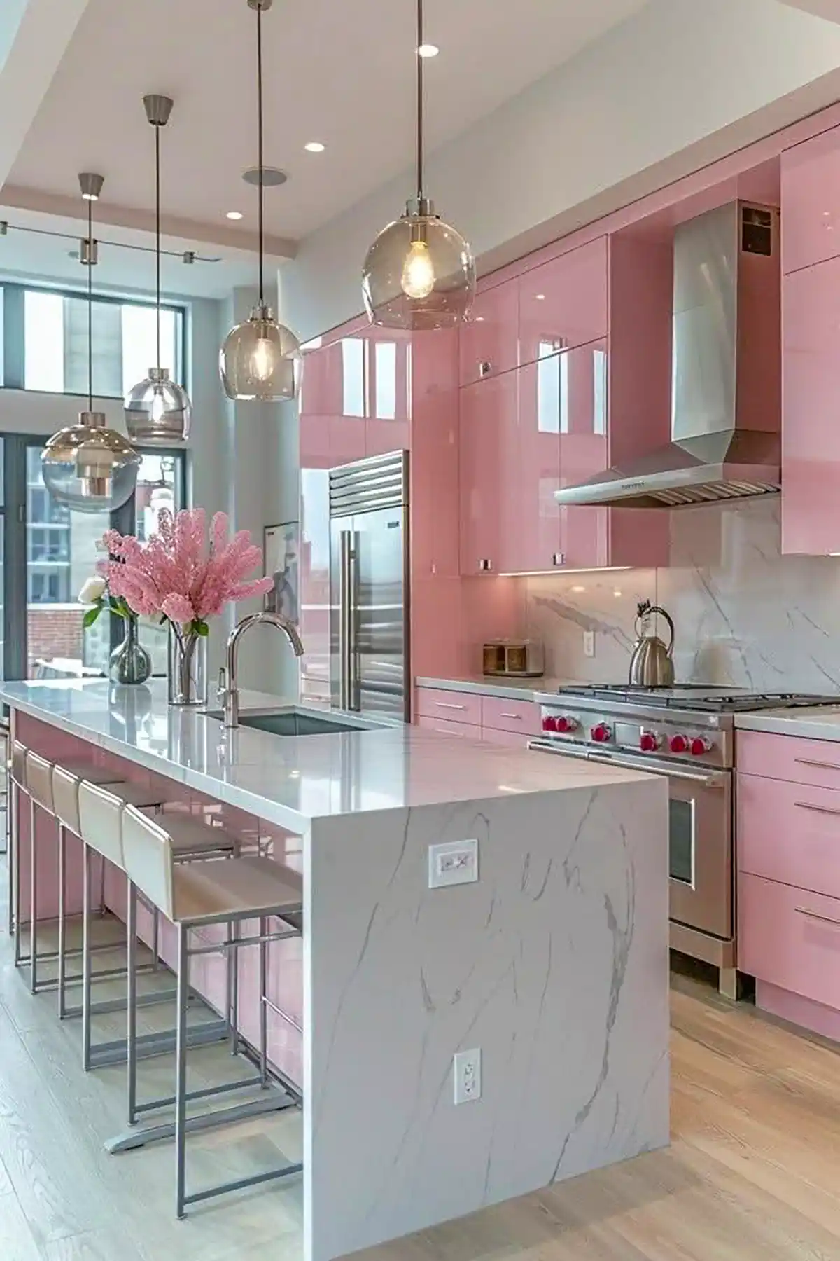 دکور صورتی آشپزخانه