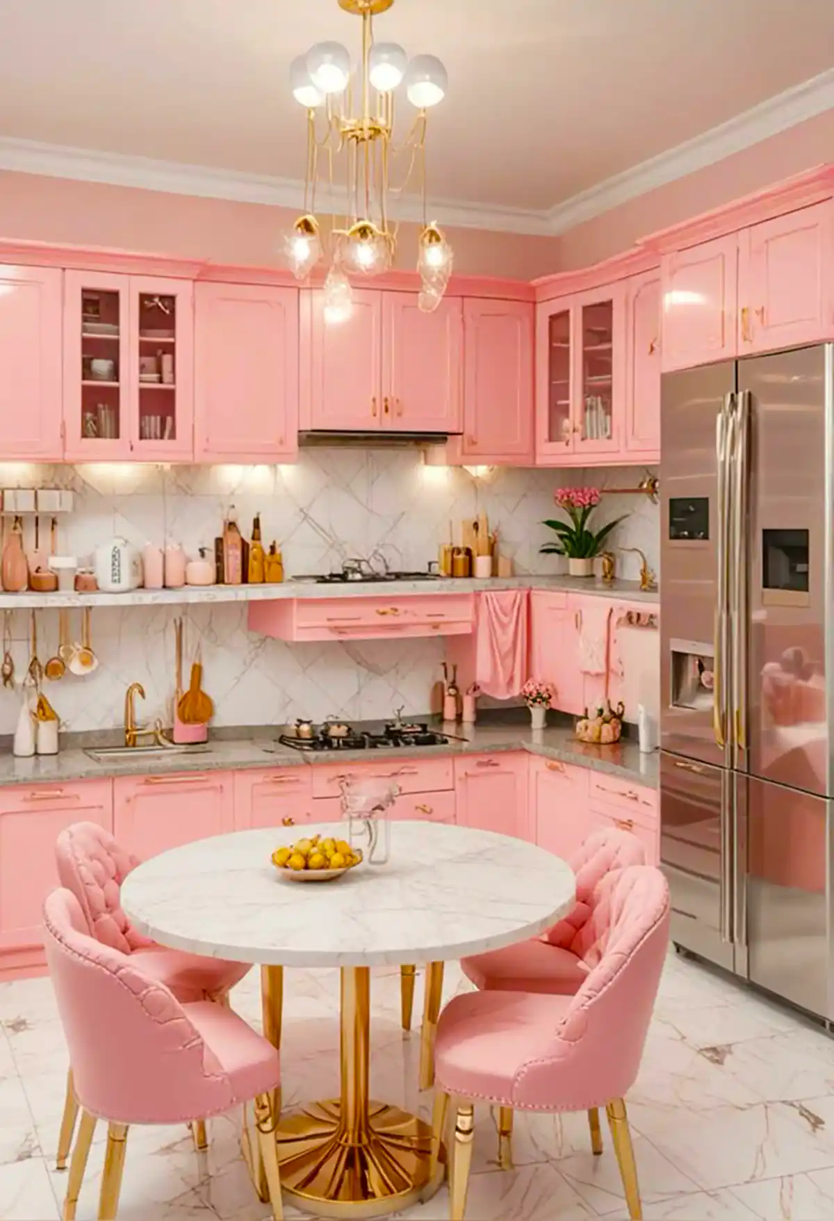 دکور صورتی آشپزخانه