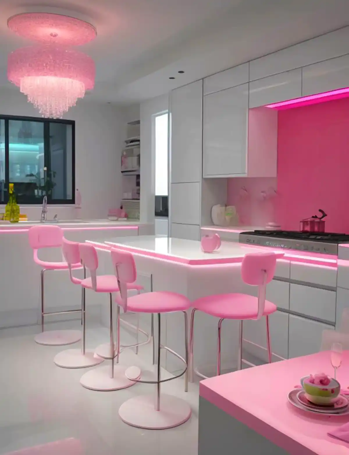 دکور صورتی آشپزخانه
