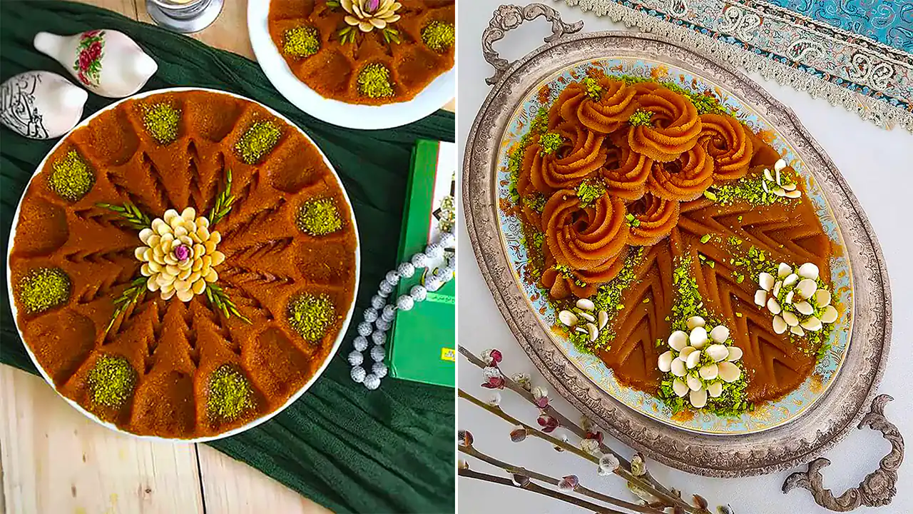 دیزاین حلوا زعفرانی