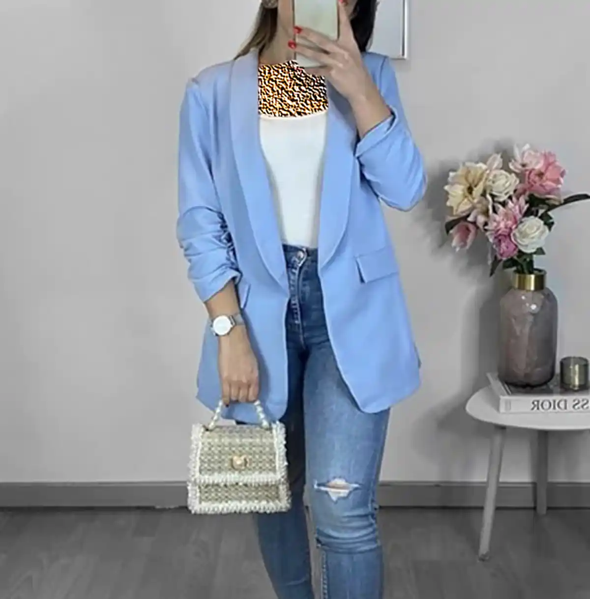 کت بلیزر آبی زنانه