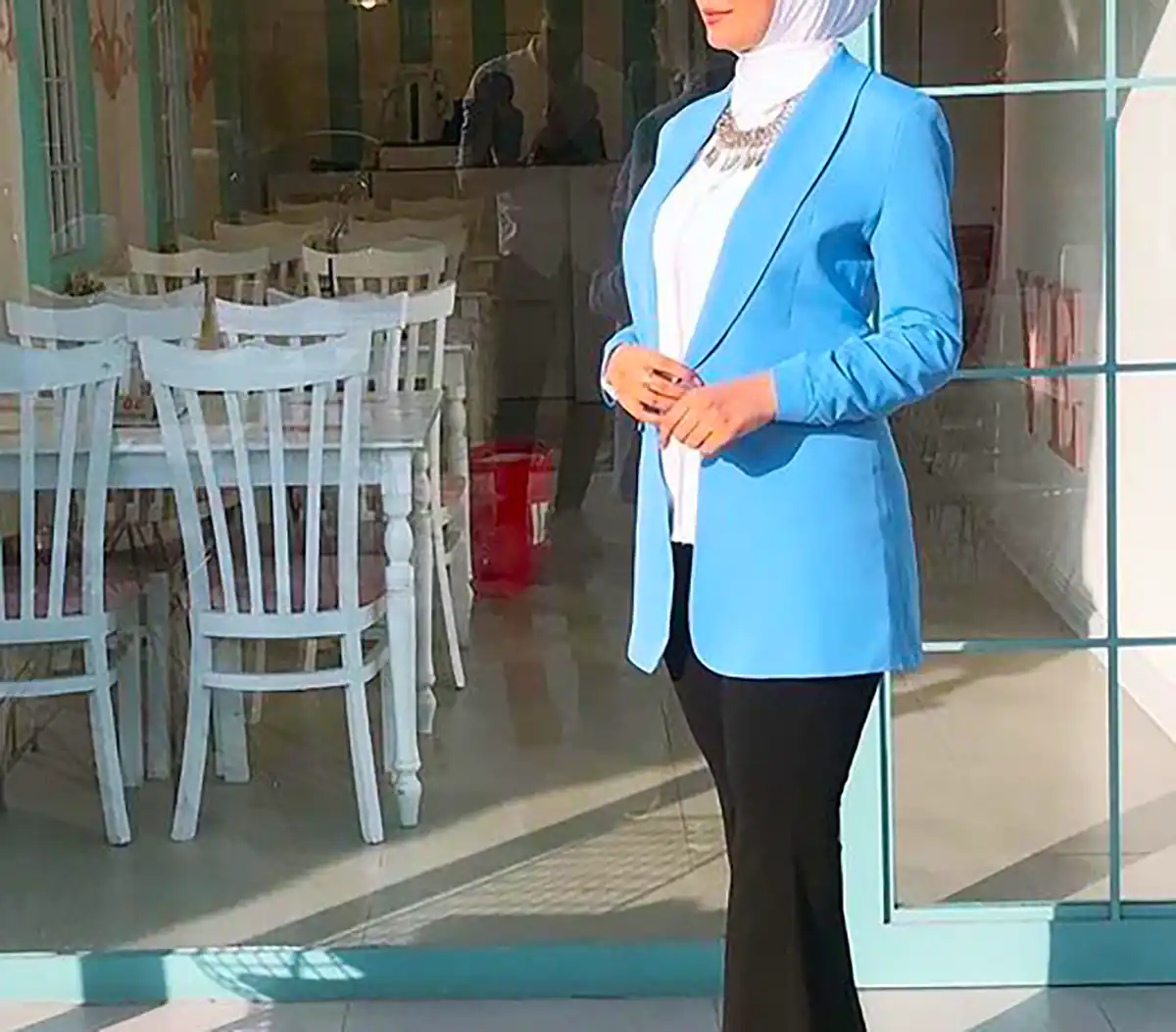 کت بلیزر آبی زنانه