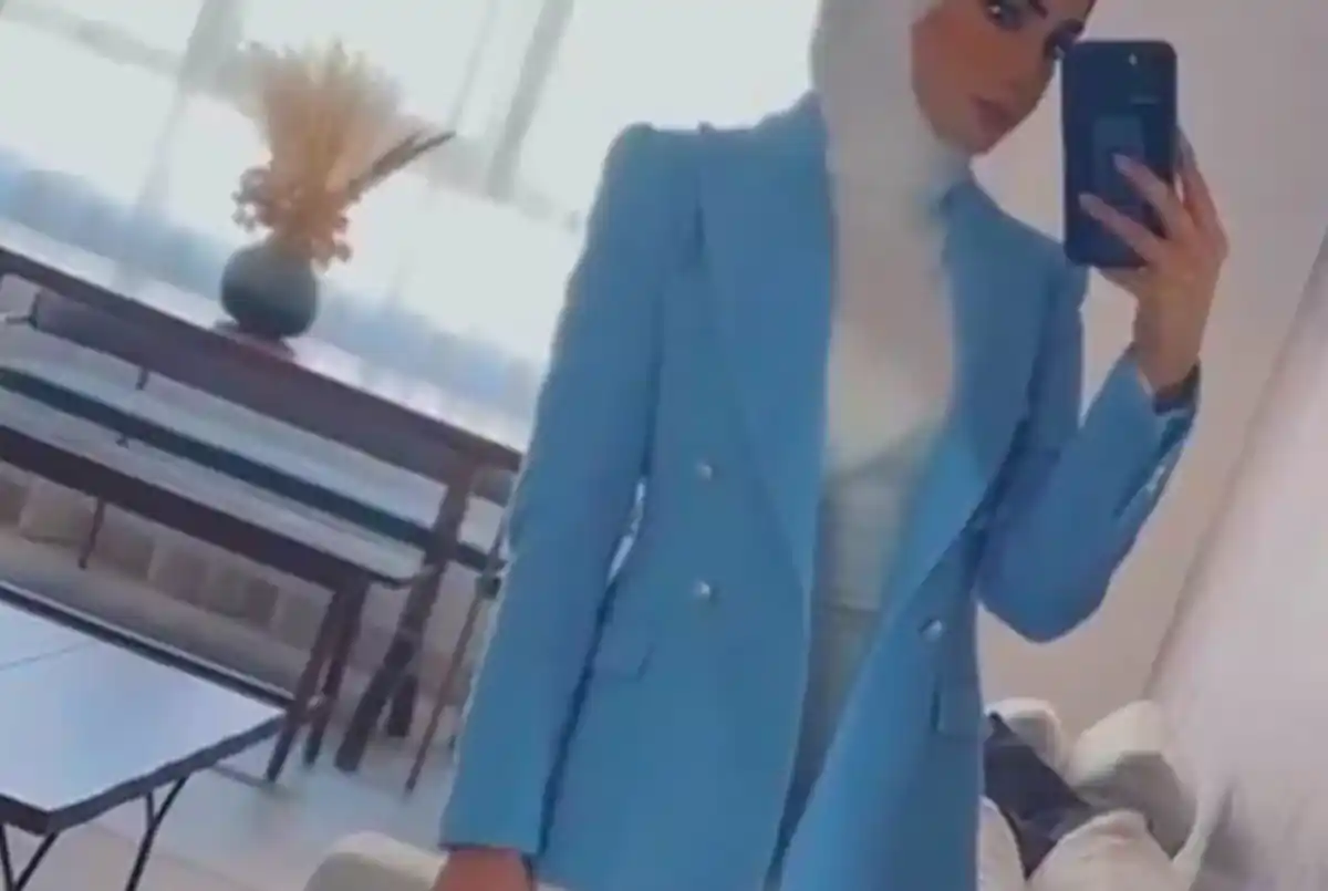 کت بلیزر آبی زنانه