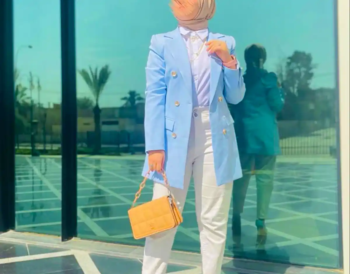 کت بلیزر آبی زنانه
