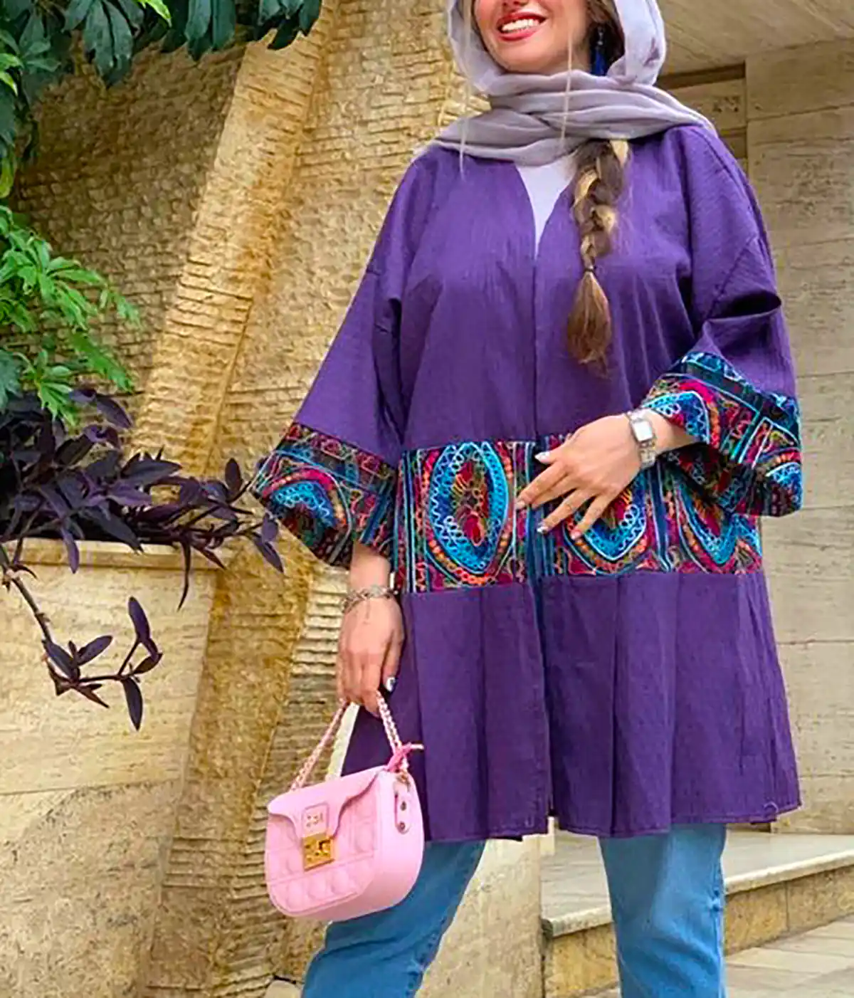 مانتو بنفش شیک