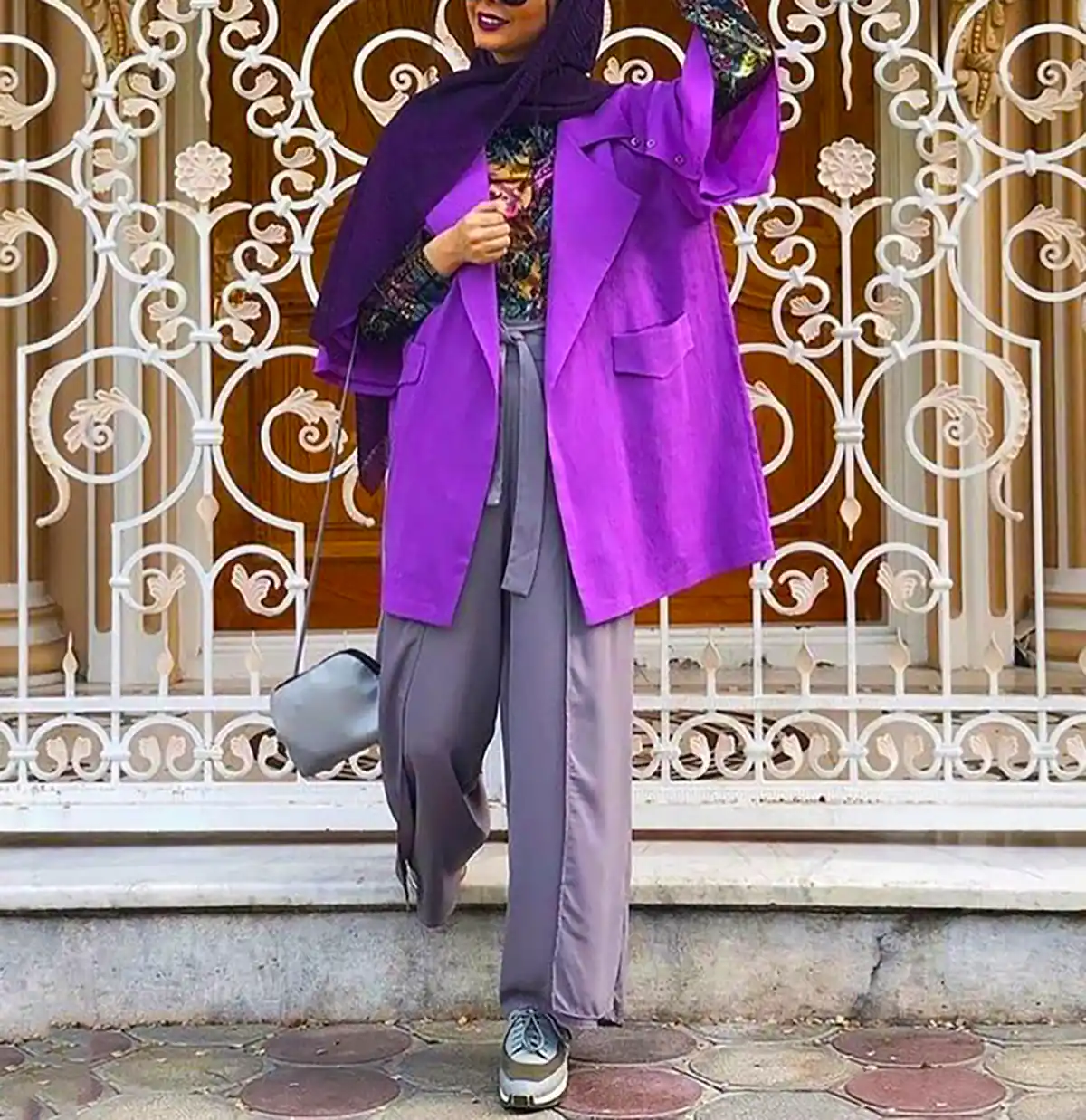 مانتو بنفش شیک