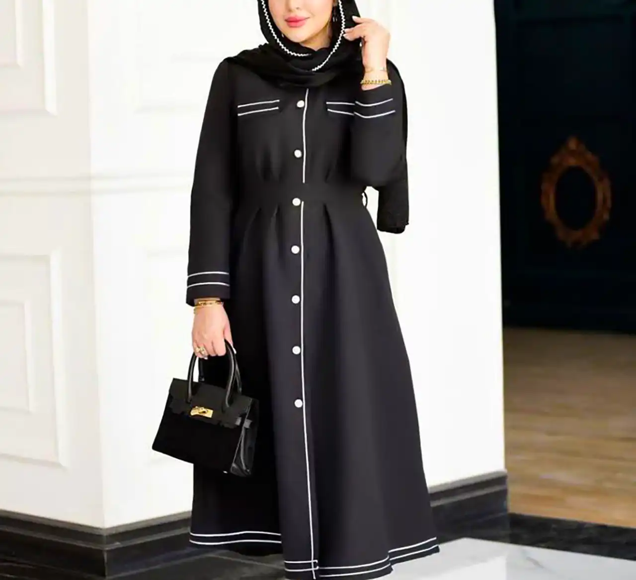 مانتو کتی مشکی پاییزی