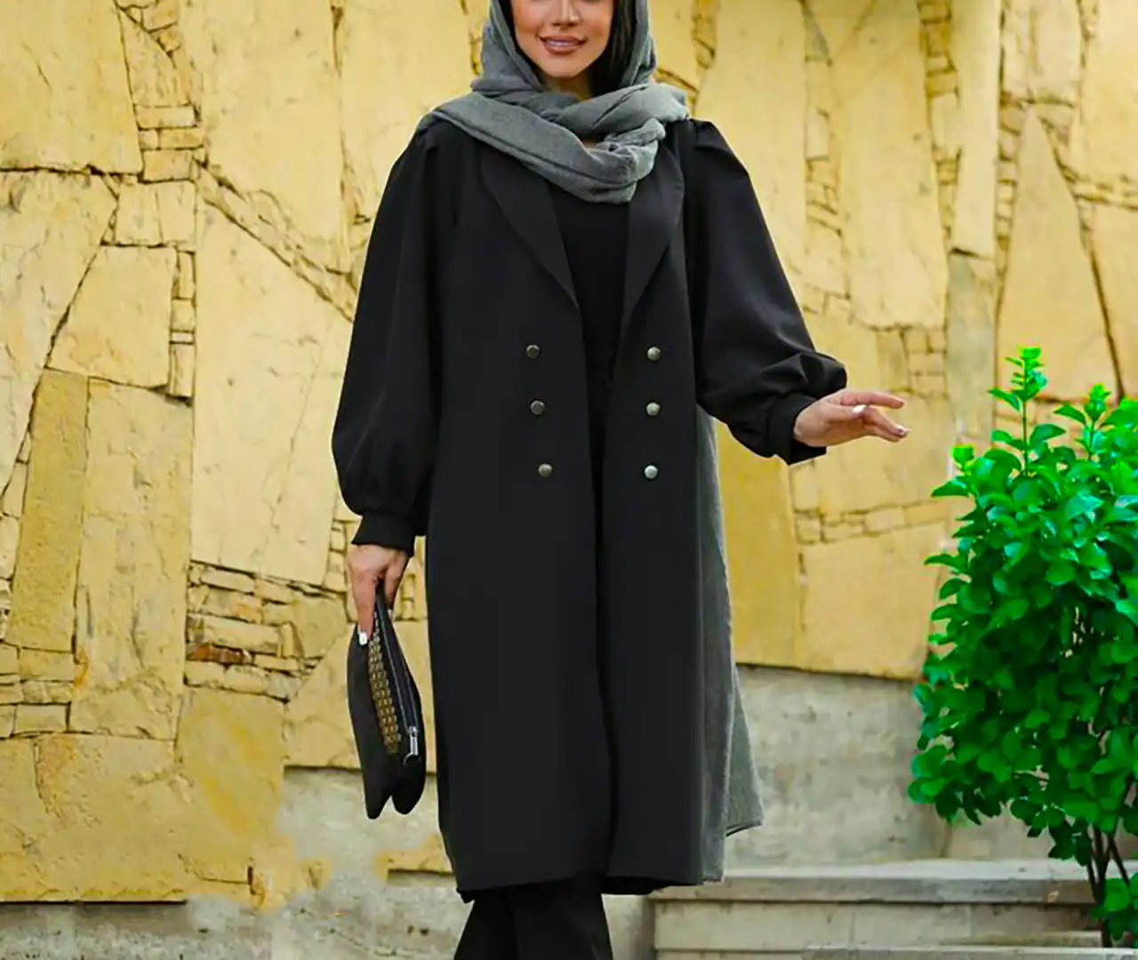 مانتو کتی مشکی پاییزی