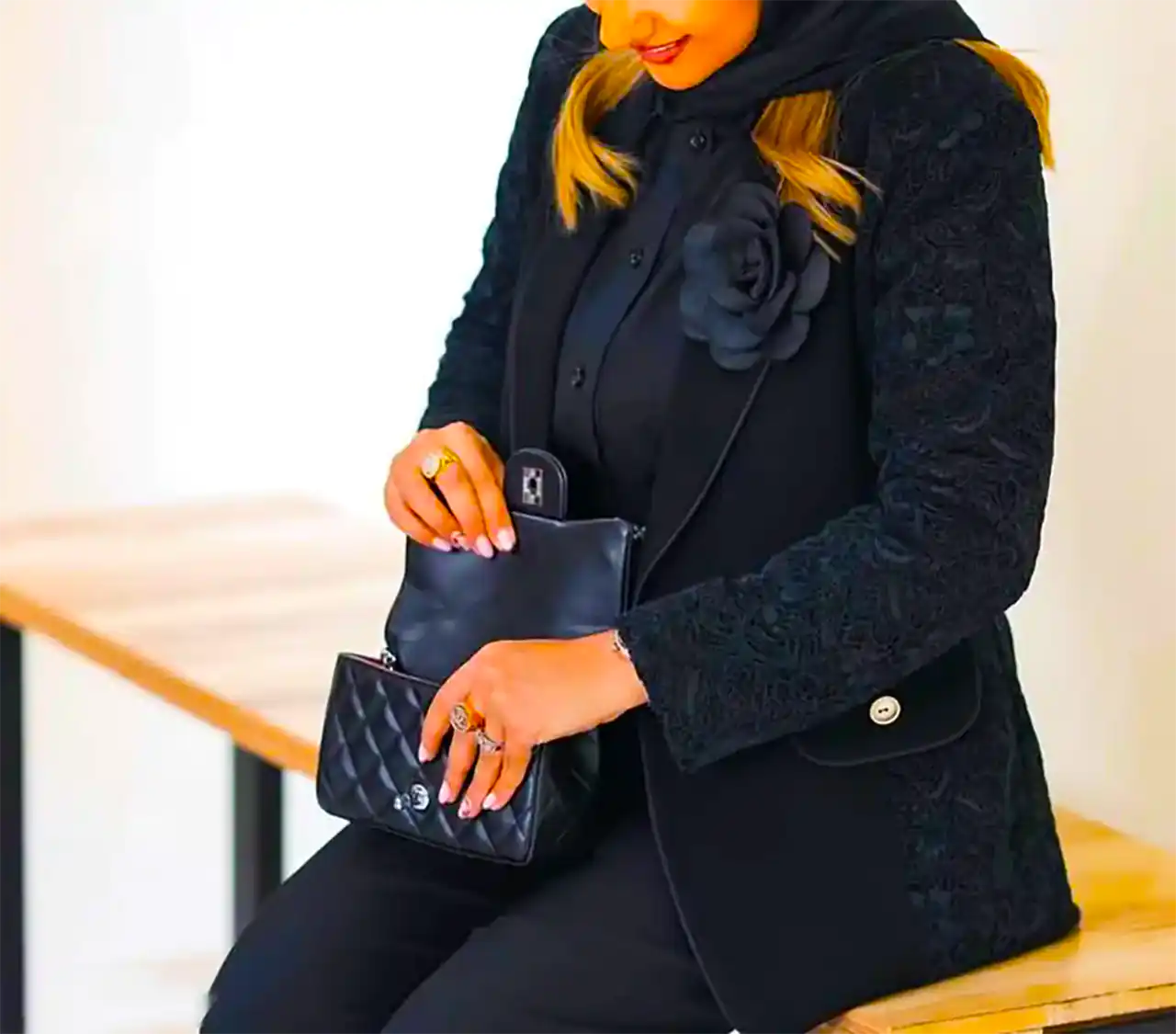 مانتو مشکی مجلسی