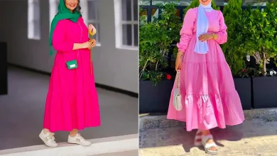 مانتو پیراهنی صورتی زنانه