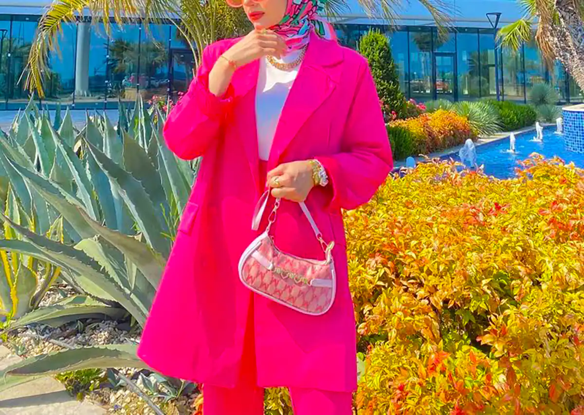 مانتو پیراهنی صورتی زنانه