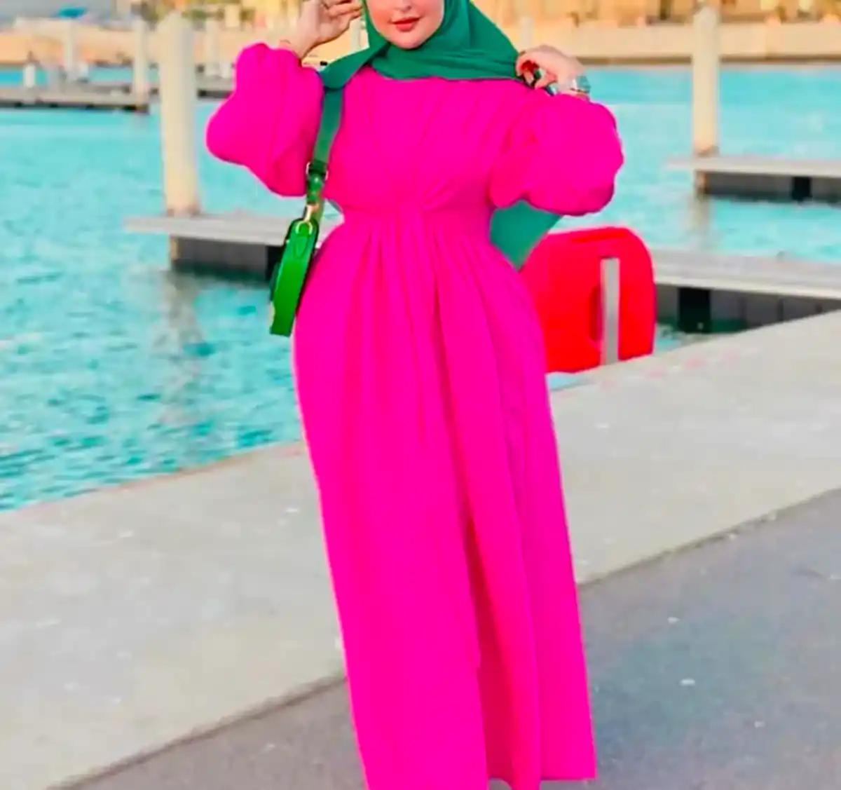 مانتو پیراهنی صورتی زنانه