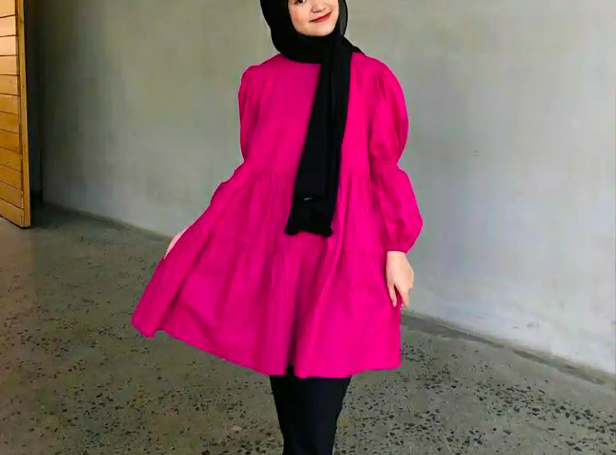 مانتو پیراهنی صورتی زنانه