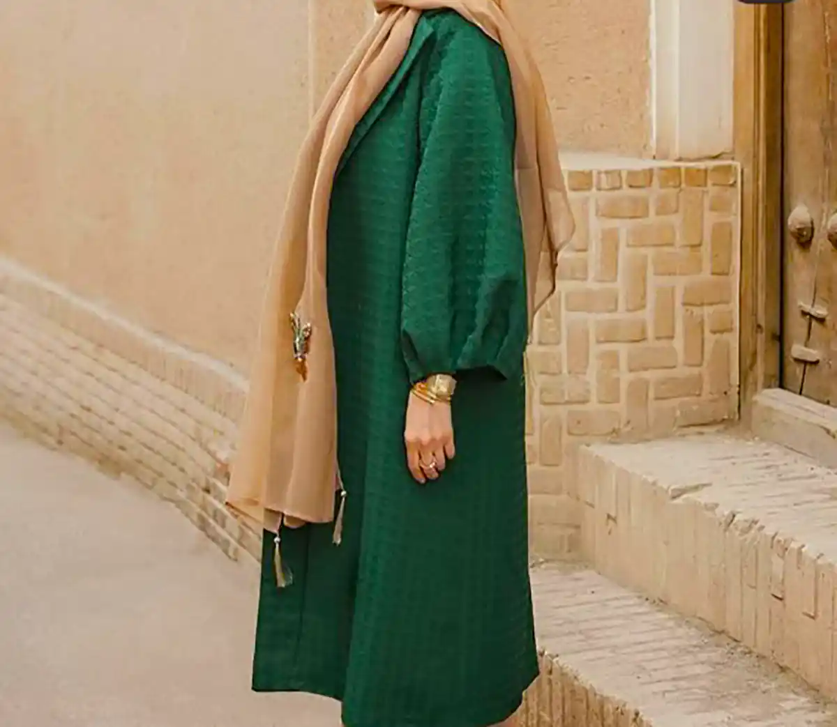 مانتو سبز پاییزی زنانه