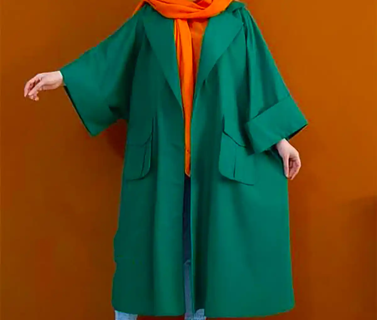 مانتو سبز پاییزی زنانه
