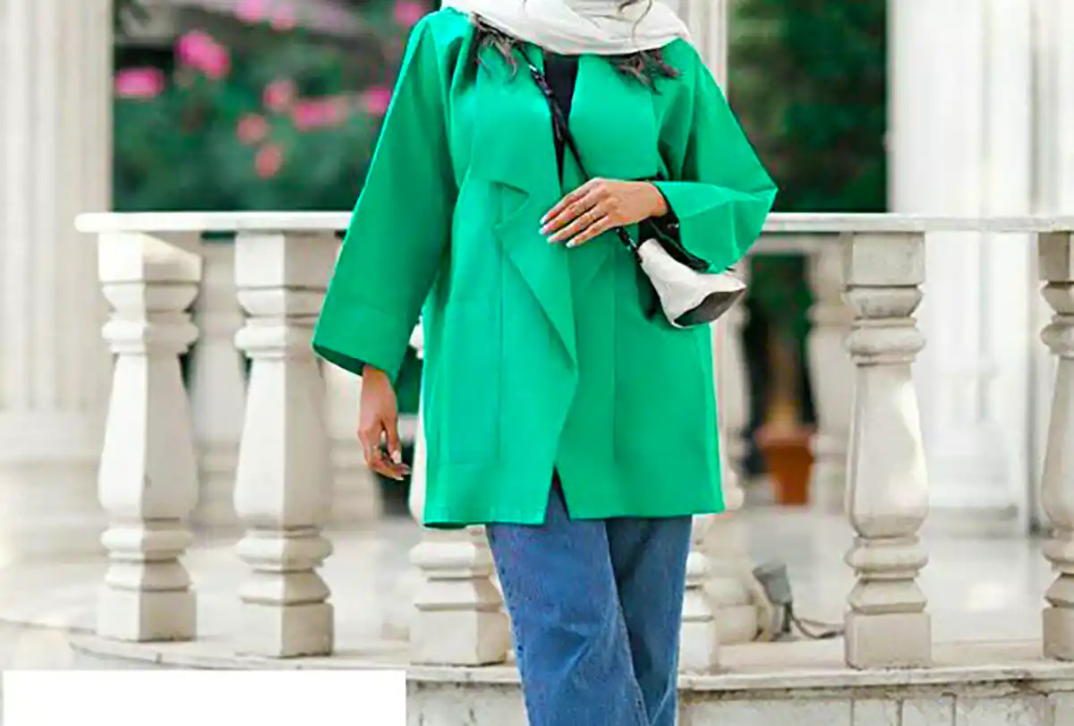مانتو سبز پاییزی زنانه