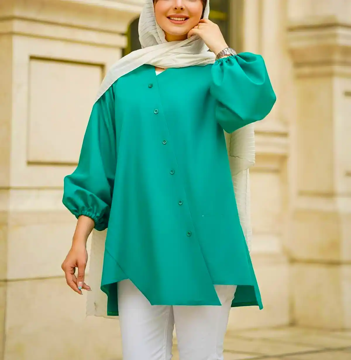 مانتو سبز زنانه شیک