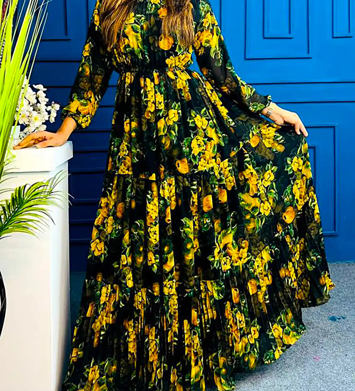 پیراهن فلورال بلند