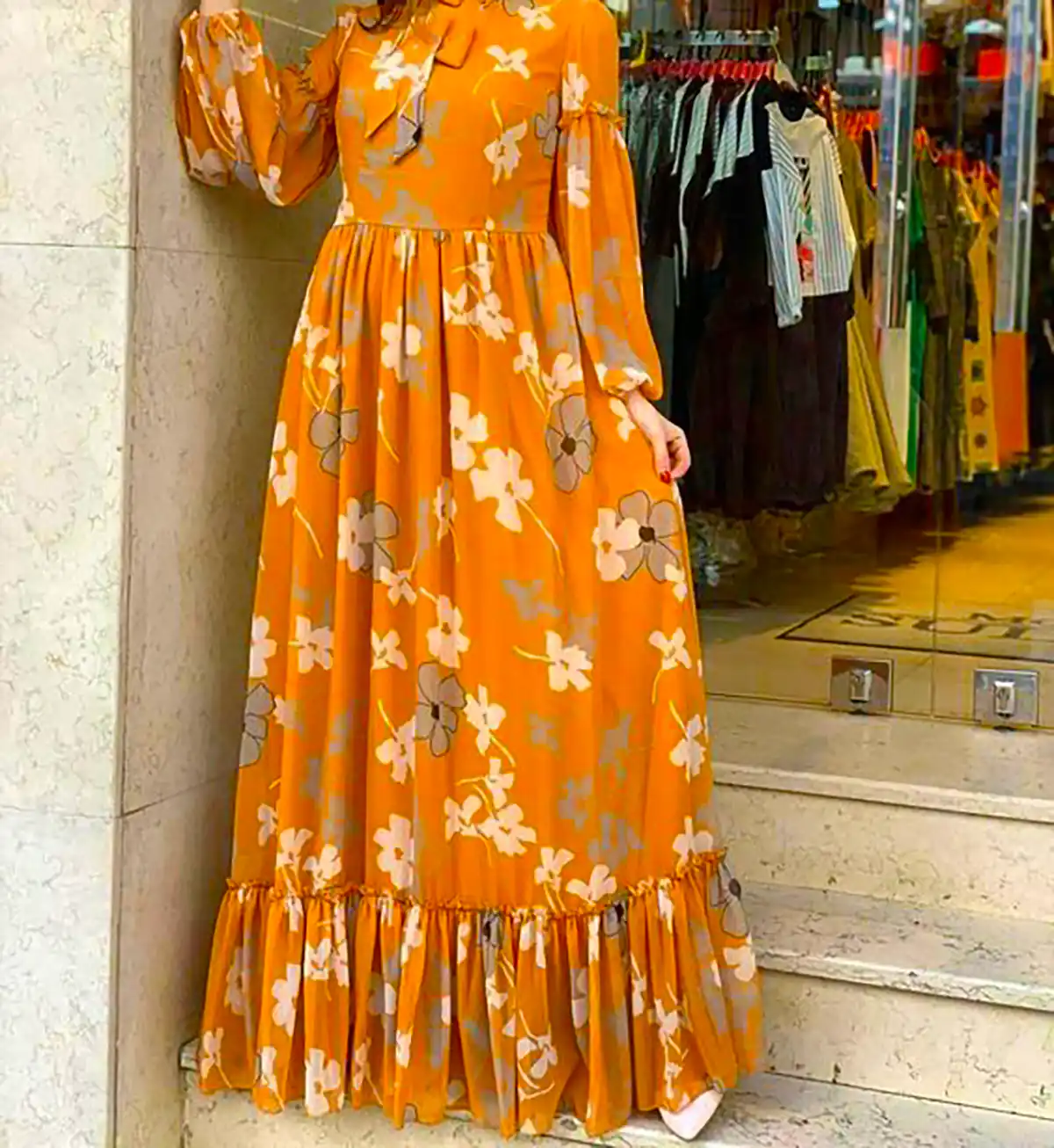 پیراهن فلورال بلند