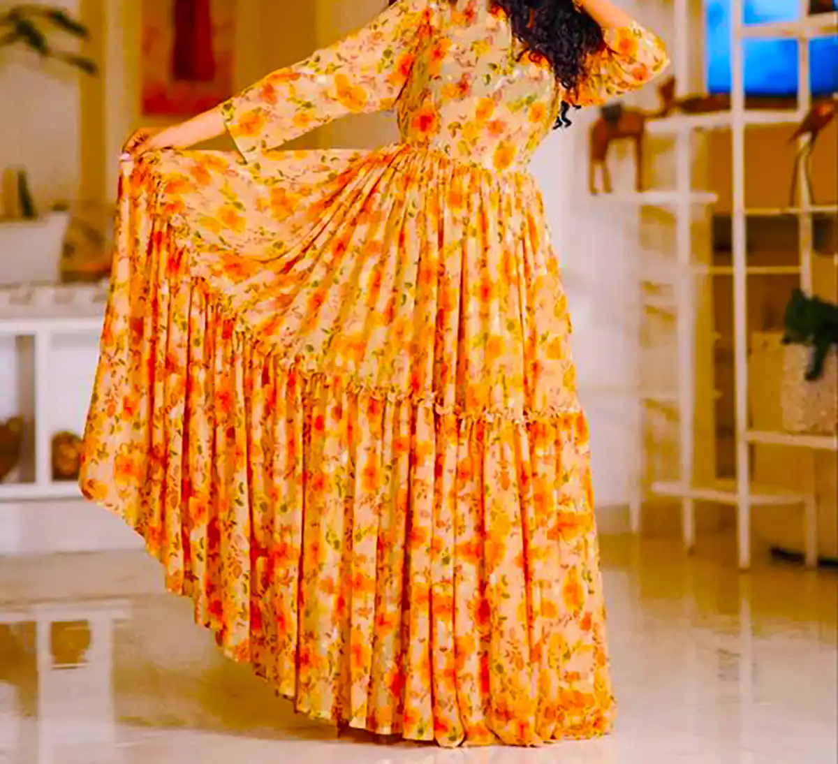 پیراهن فلورال بلند