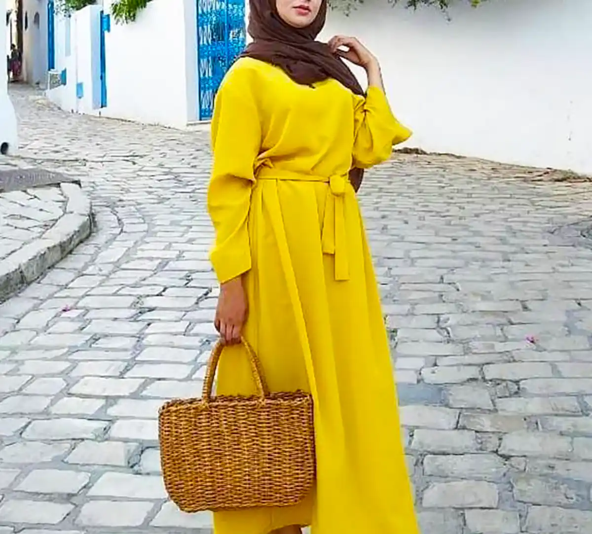 پیراهن مانتویی زرد شیک