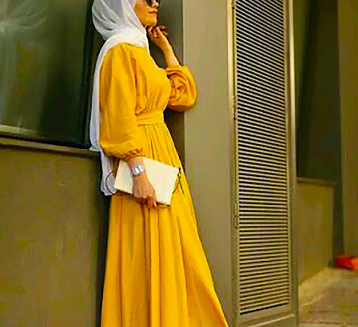 پیراهن مانتویی زرد شیک