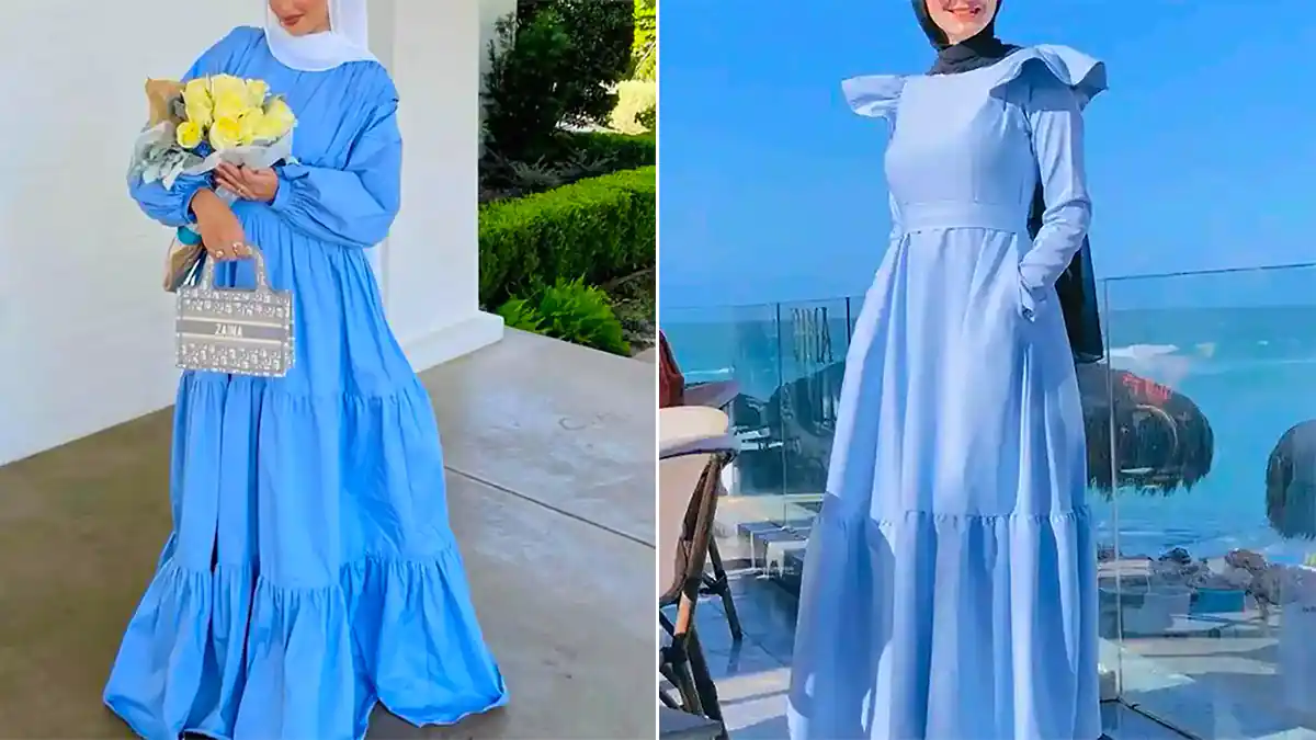 پیراهن ساحلی آبی جدید