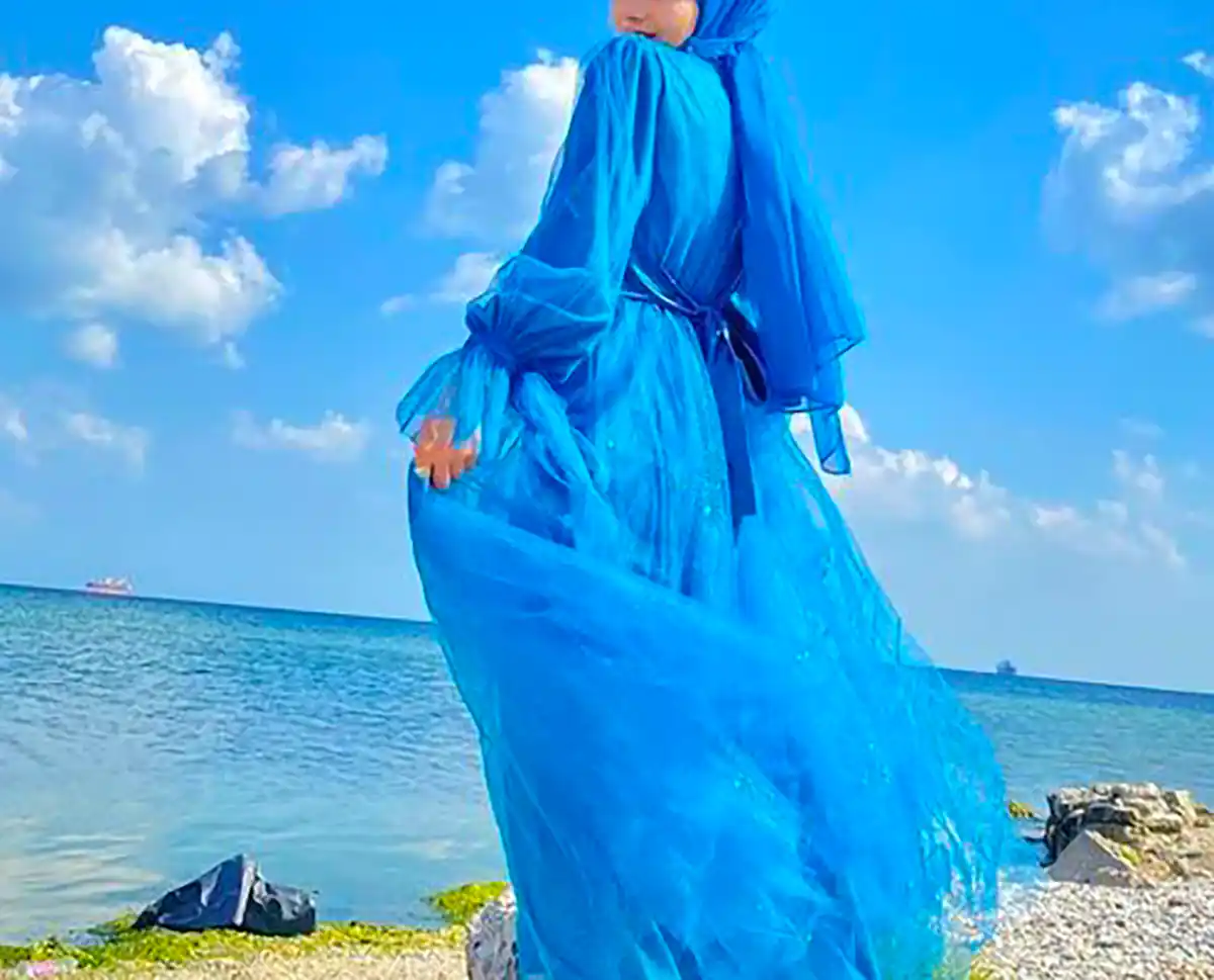 پیراهن ساحلی آبی جدید